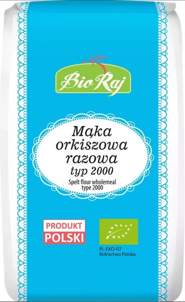 Mąka orkiszowa razowa typ 2000 1 kg - Bio Raj (EKO)